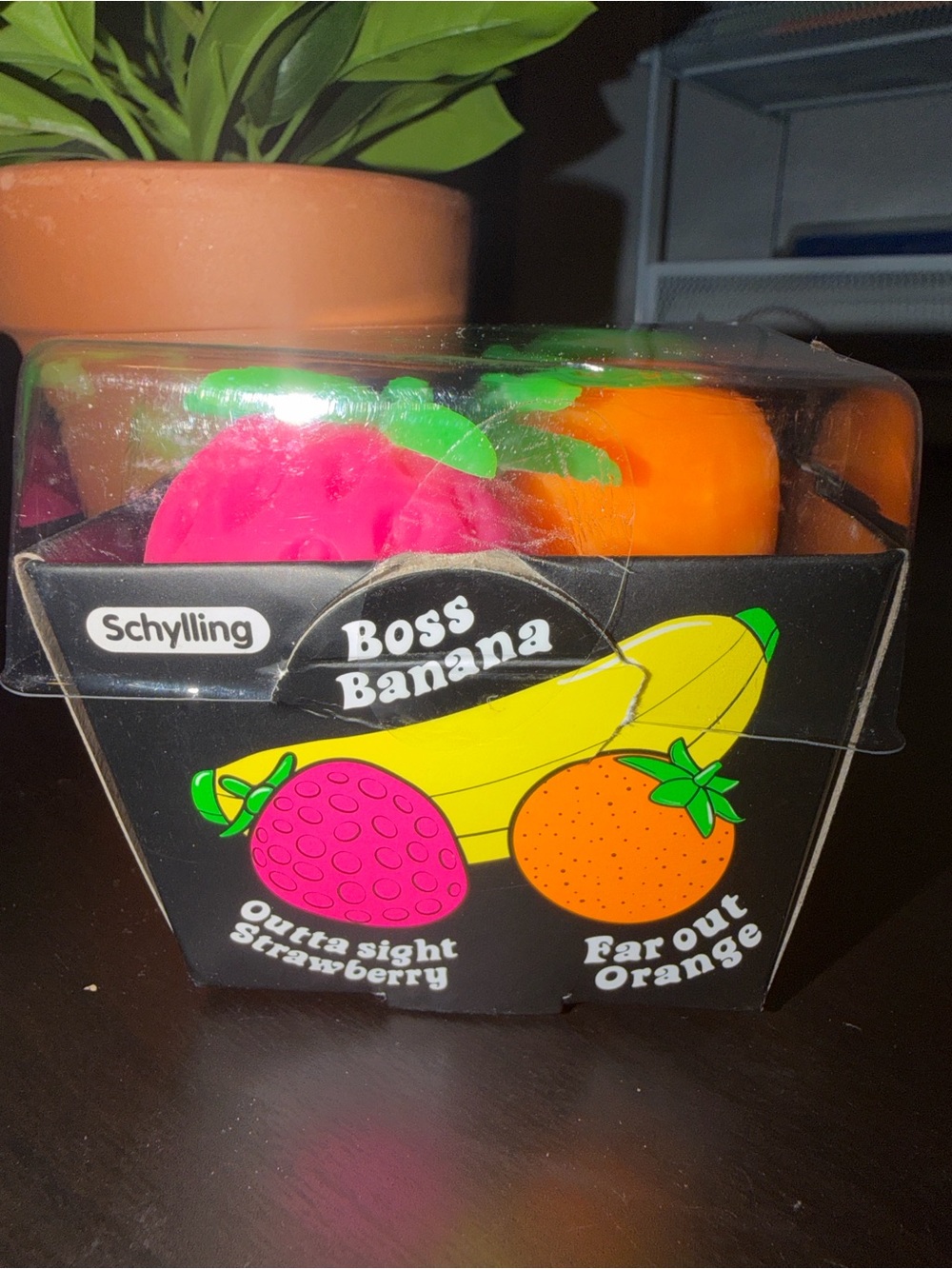 Schylling Groovy NeeDoh Fruit Squeeze Orange Strawberry & Banana Authentic - Picture 6 of 6